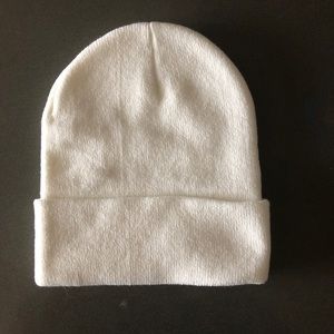 Plain White Beanie